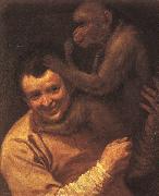 Annibale Carracci A Man with a Monkey Sweden oil painting reproduction